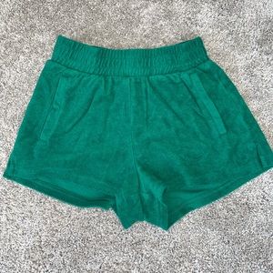 Aerie Terry Cloth Green Shorts